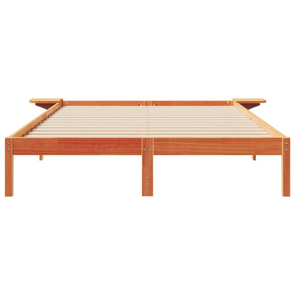Letto con Tavolini Laterali Marrone cerato 160 x 220 cm