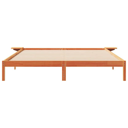 Letto con Tavolini Laterali Marrone cerato 180 x 220 cm