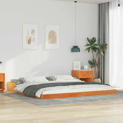 Struttura del letto Marrone cerato 200 x 200 cm Pino massello