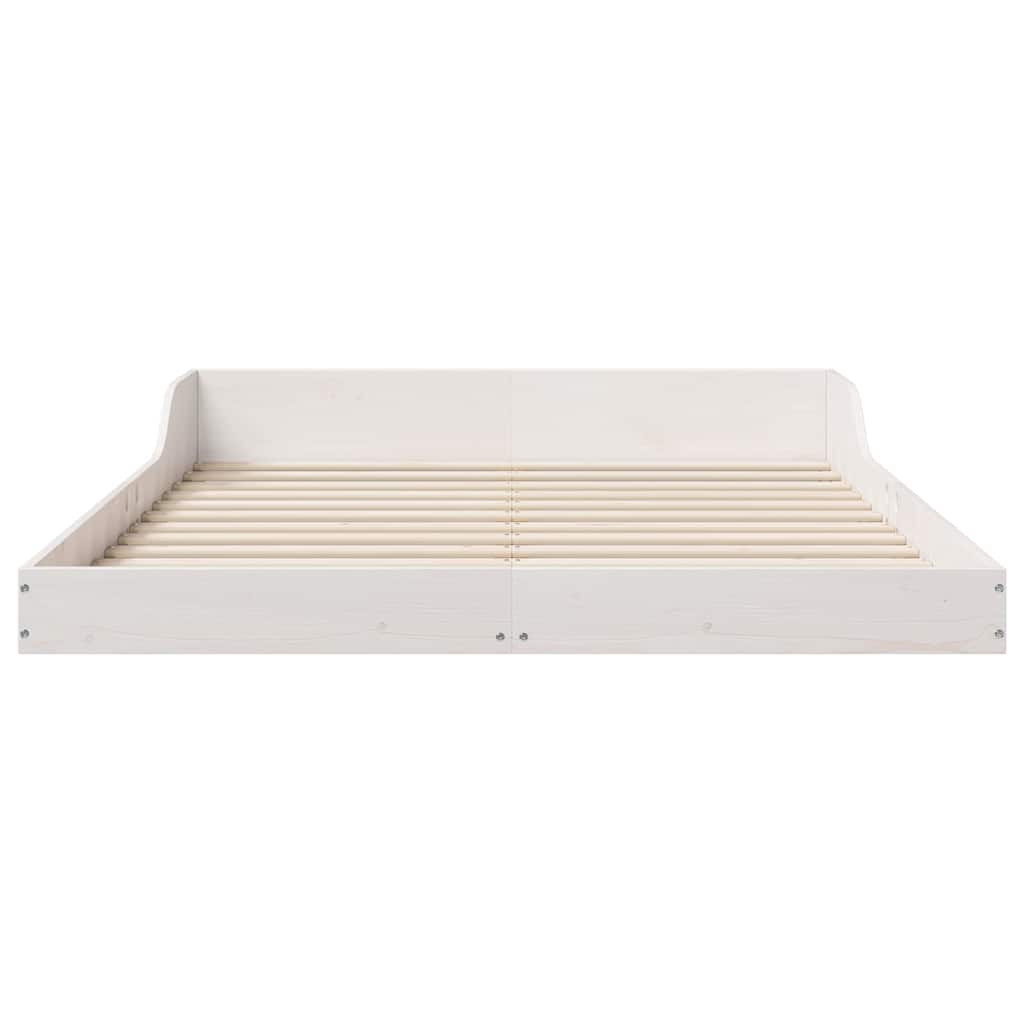 Struttura del letto Bianco 140 x 190 cm Pino massello