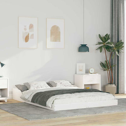 Struttura del letto Bianco 135 x 190 cm Pino massello