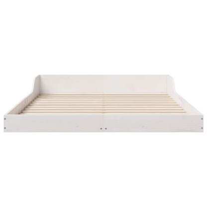 Struttura del letto Bianco 135 x 190 cm Pino massello