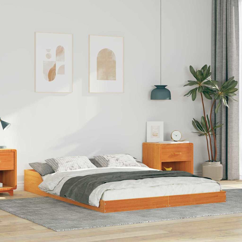 Struttura del letto Marrone cerato 135 x 190 cm Pino massello