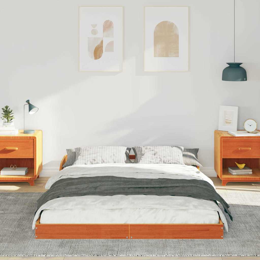 Struttura del letto Marrone cerato 120 x 190 cm Pino massello