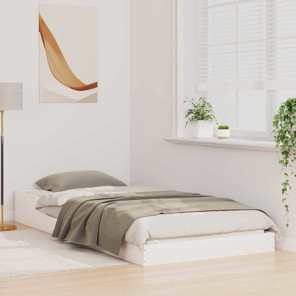 Struttura del letto Bianco 90 x 200 cm Pino massello
