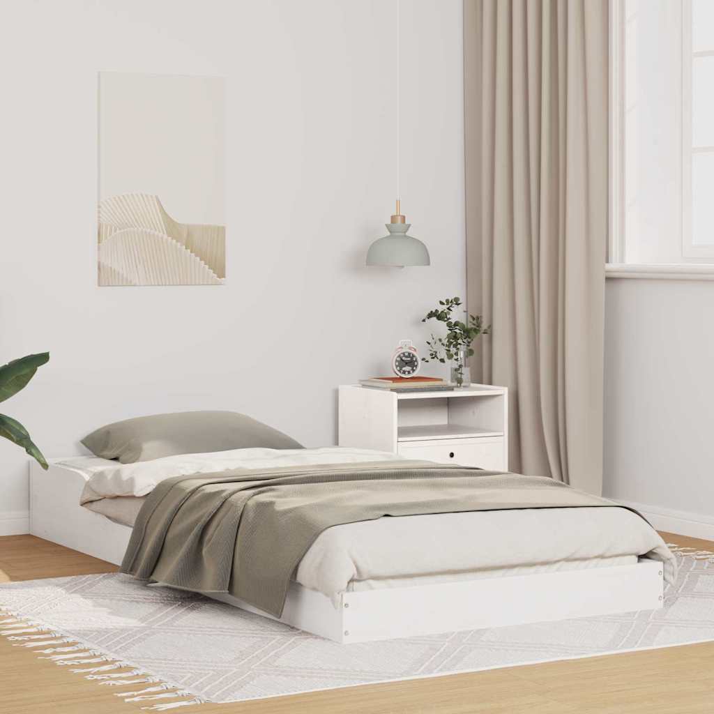 Struttura del letto Bianco 75 x 190 cm Pino massello