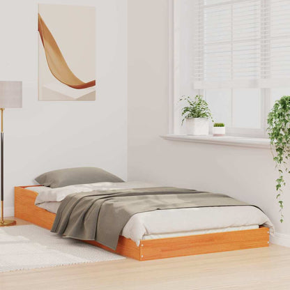 Struttura del letto Marrone cerato 90 x 210 cm Pino massello