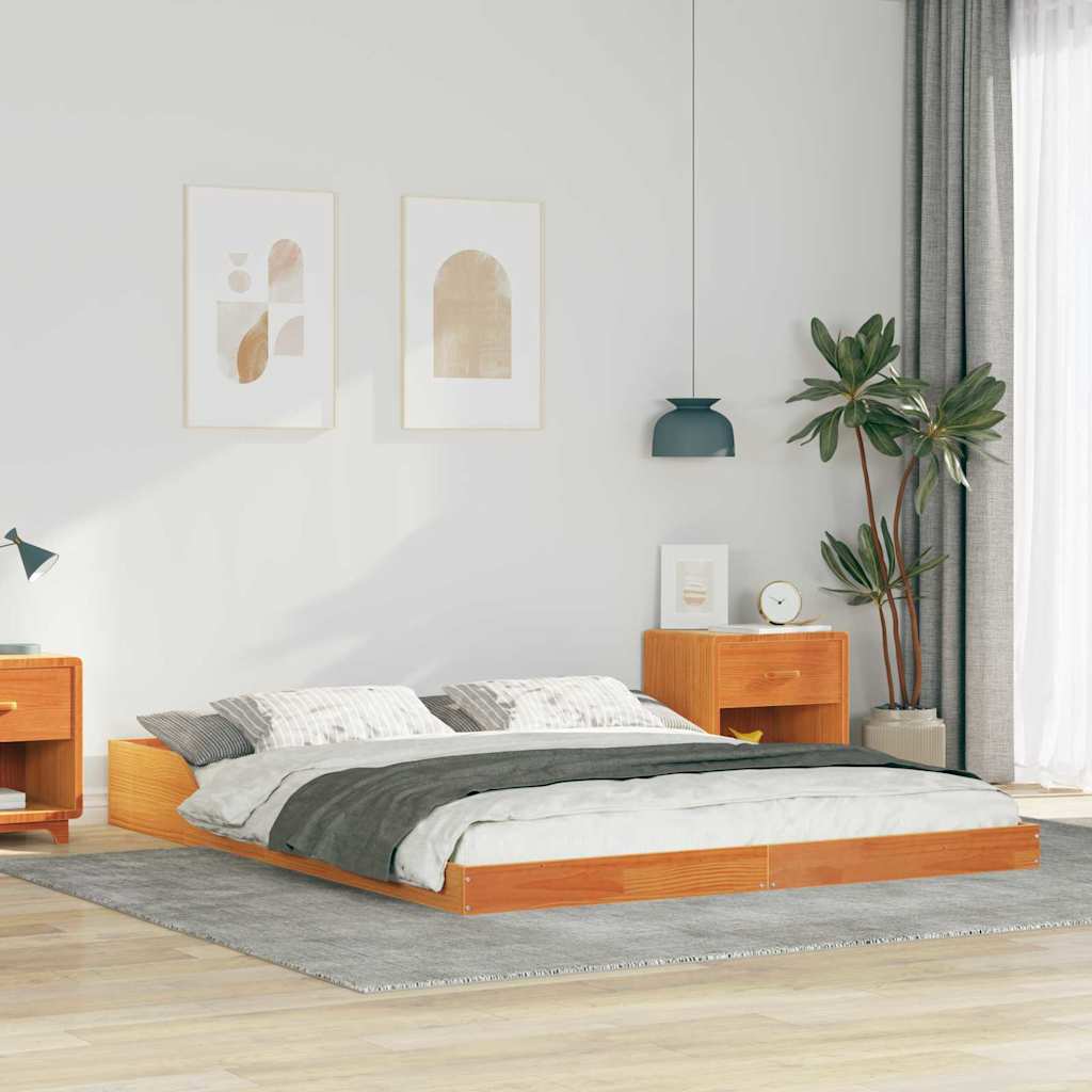 Struttura del letto Marrone cerato 140 x 210 cm Pino massello