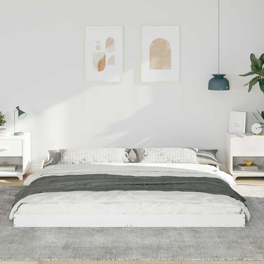 Struttura del letto Bianco 200 x 210 cm Pino massello