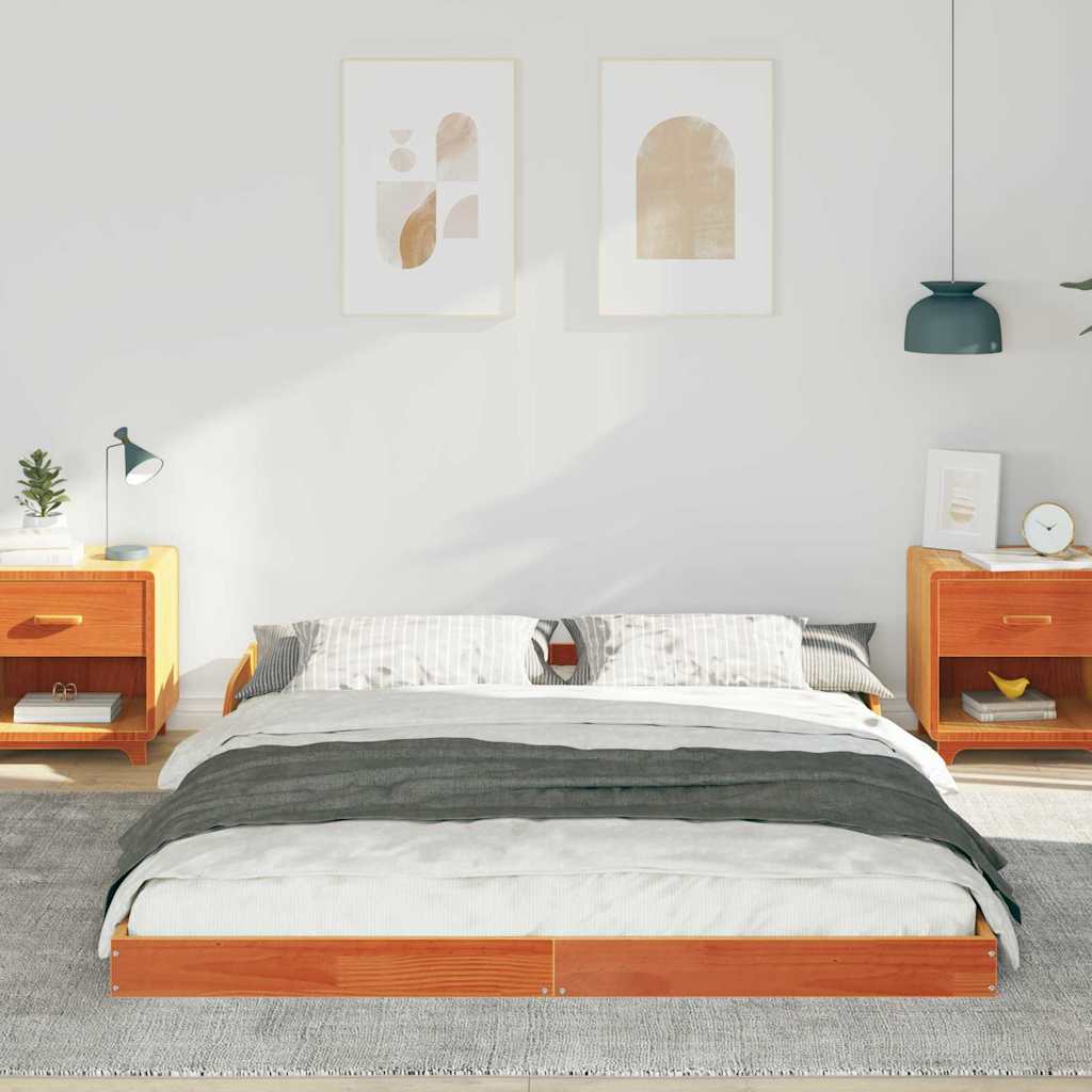 Struttura del letto Marrone cerato 140 x 220 cm Pino massello