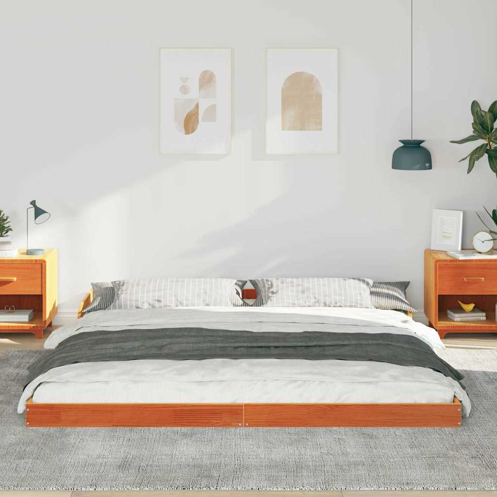 Struttura del letto Marrone cerato 200 x 220 cm Pino massello