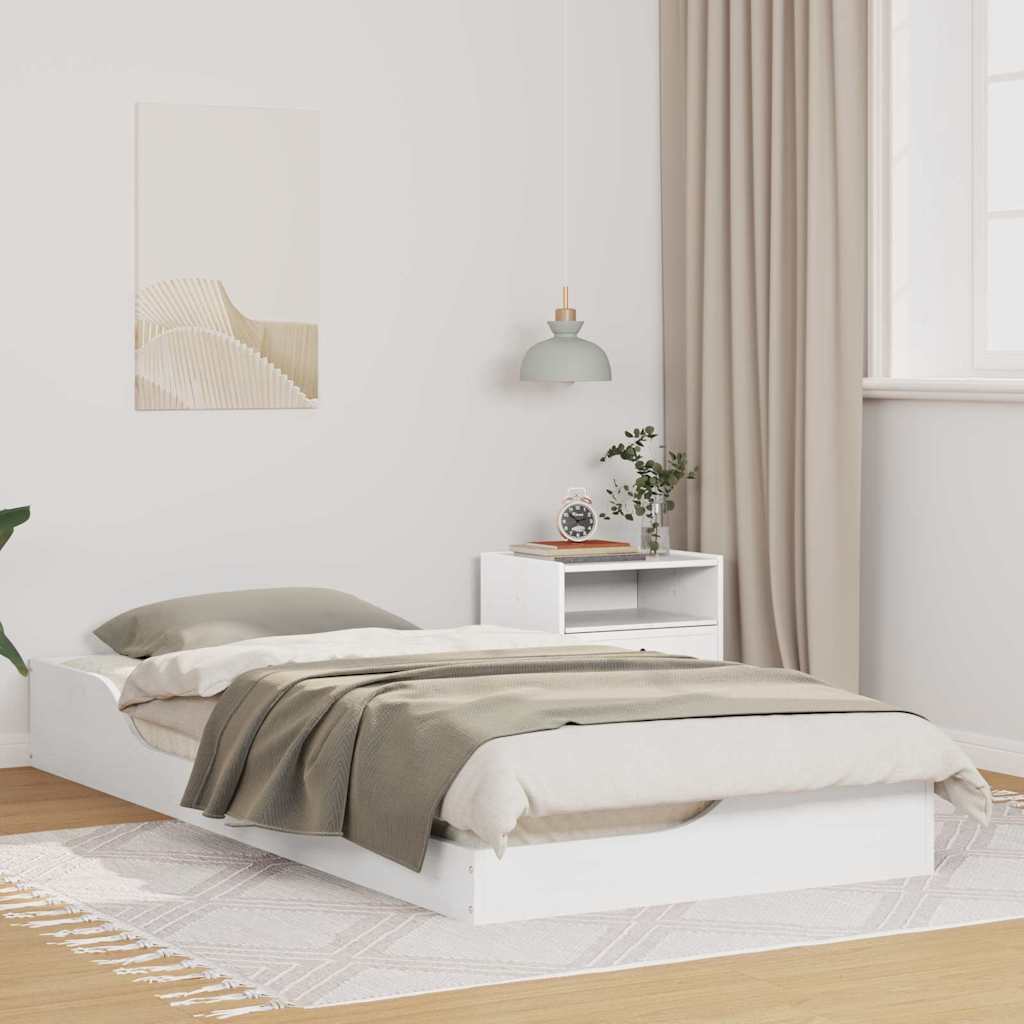 Struttura del letto Bianco 100 x 200 cm Pino massello