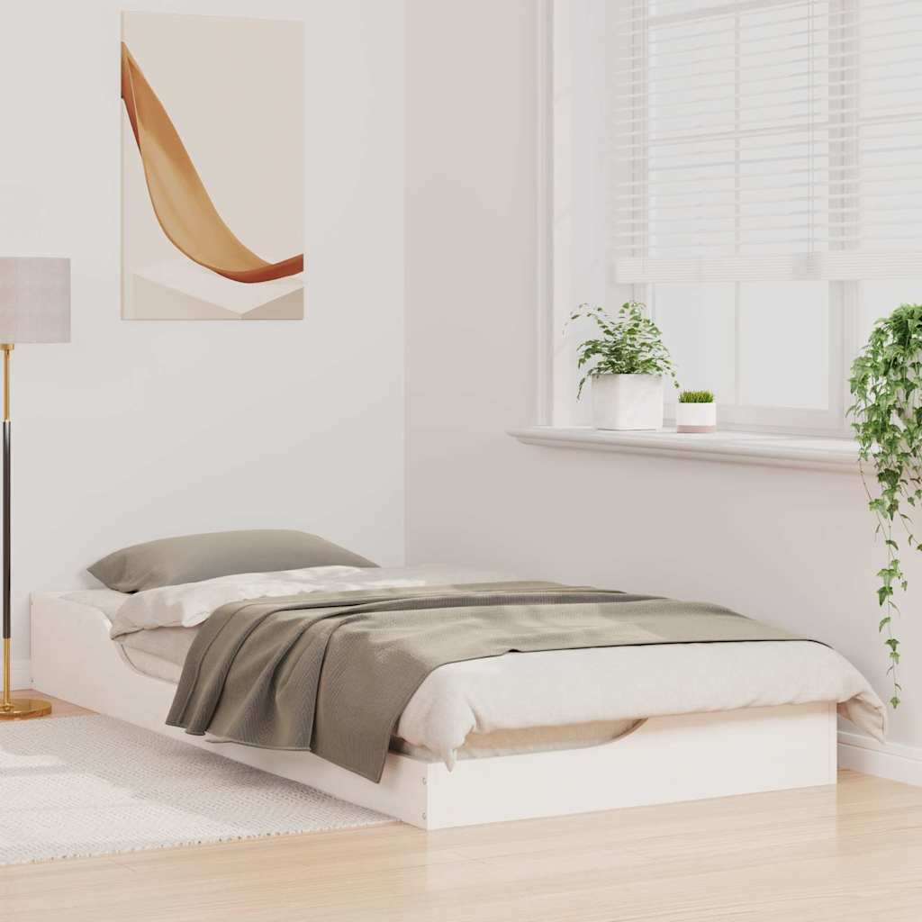 Struttura del letto Bianco 90 x 200 cm Pino massello