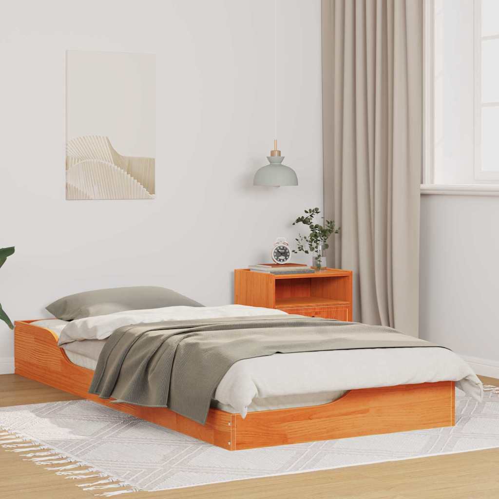 Struttura del letto Marrone cerato 80 x 200 cm Pino massello