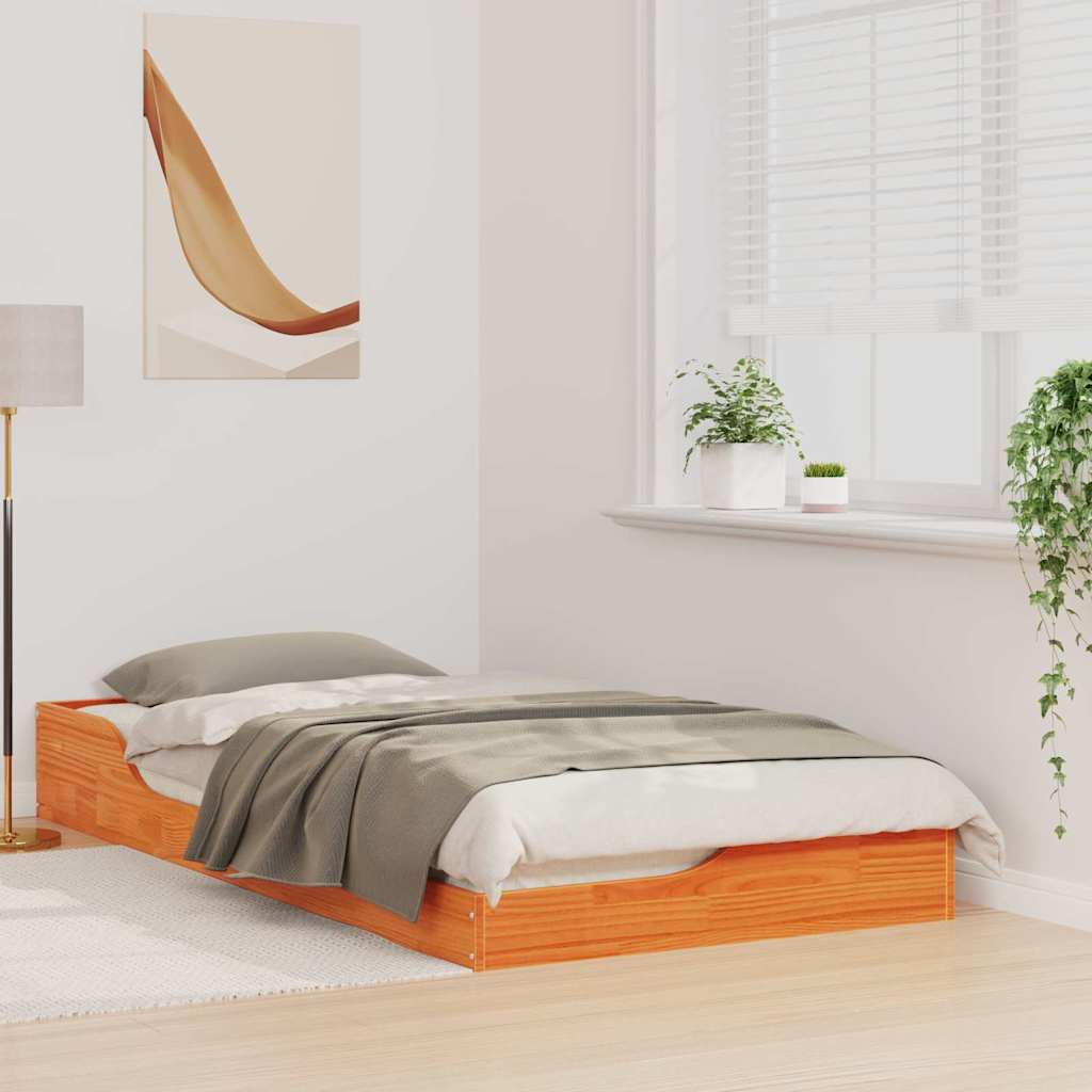 Struttura del letto Marrone cerato 75 x 190 cm Pino massello