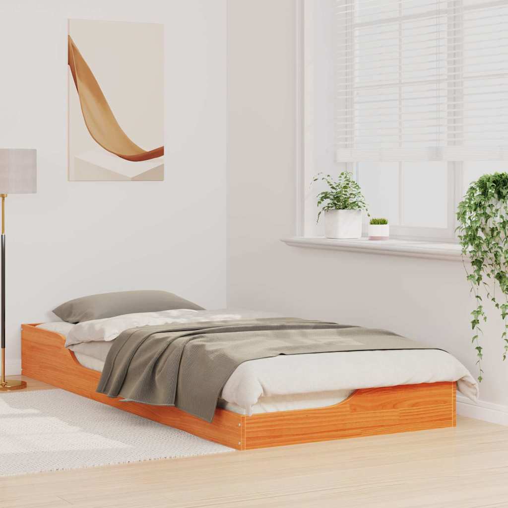 Struttura del letto Marrone cerato 80 x 210 cm Pino massello