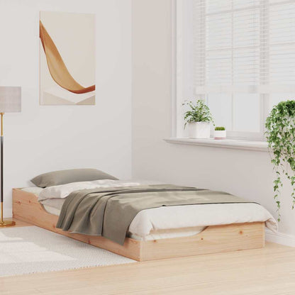 Struttura del letto Marrone 100 x 210 cm Pino massello