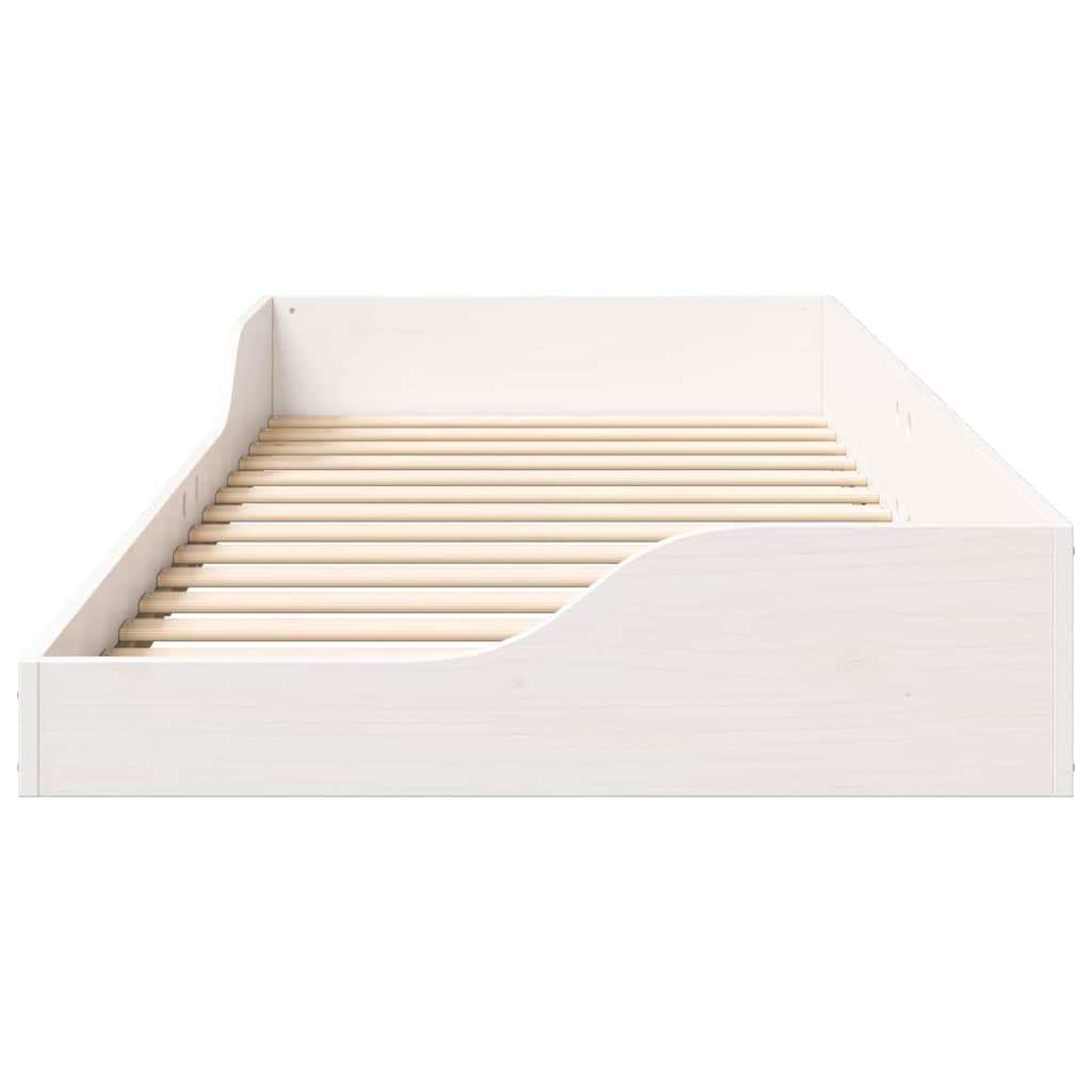 Struttura del letto Bianco 100 x 210 cm Pino massello