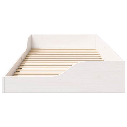 Struttura del letto Bianco 100 x 210 cm Pino massello