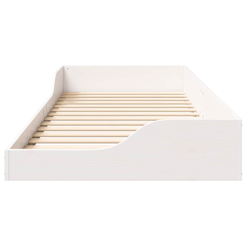 Struttura del letto Bianco 80 x 220 cm Pino massello