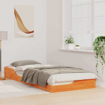 Struttura del letto Marrone cerato 80 x 220 cm Pino massello