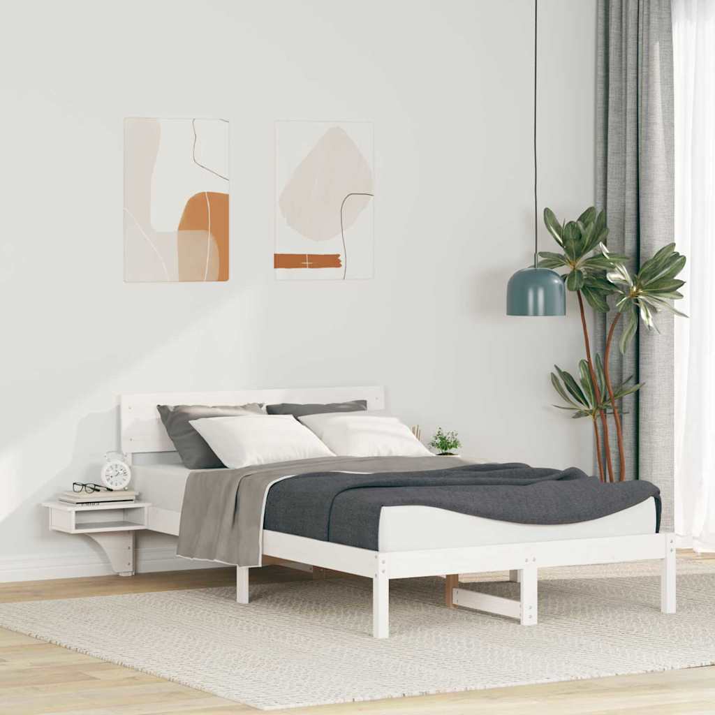 Struttura del letto Bianco 120 x 200 cm Pino massello