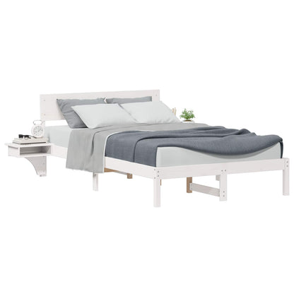 Struttura del letto Bianco 135 x 190 cm Pino massello
