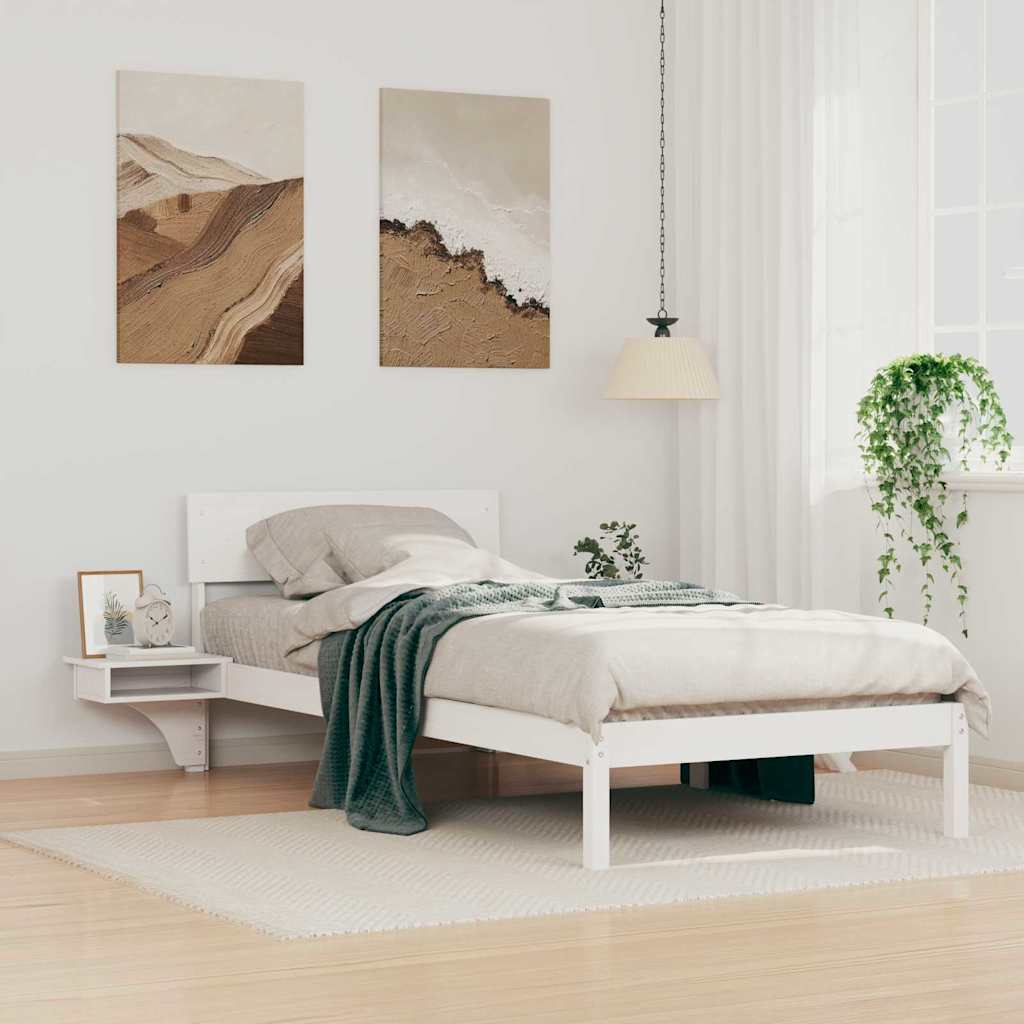 Struttura del letto Bianco 90 x 200 cm Pino massello