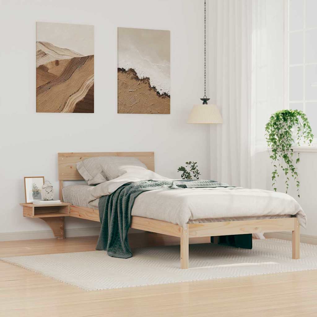 Struttura del letto Marrone 90 x 190 cm Pino massello