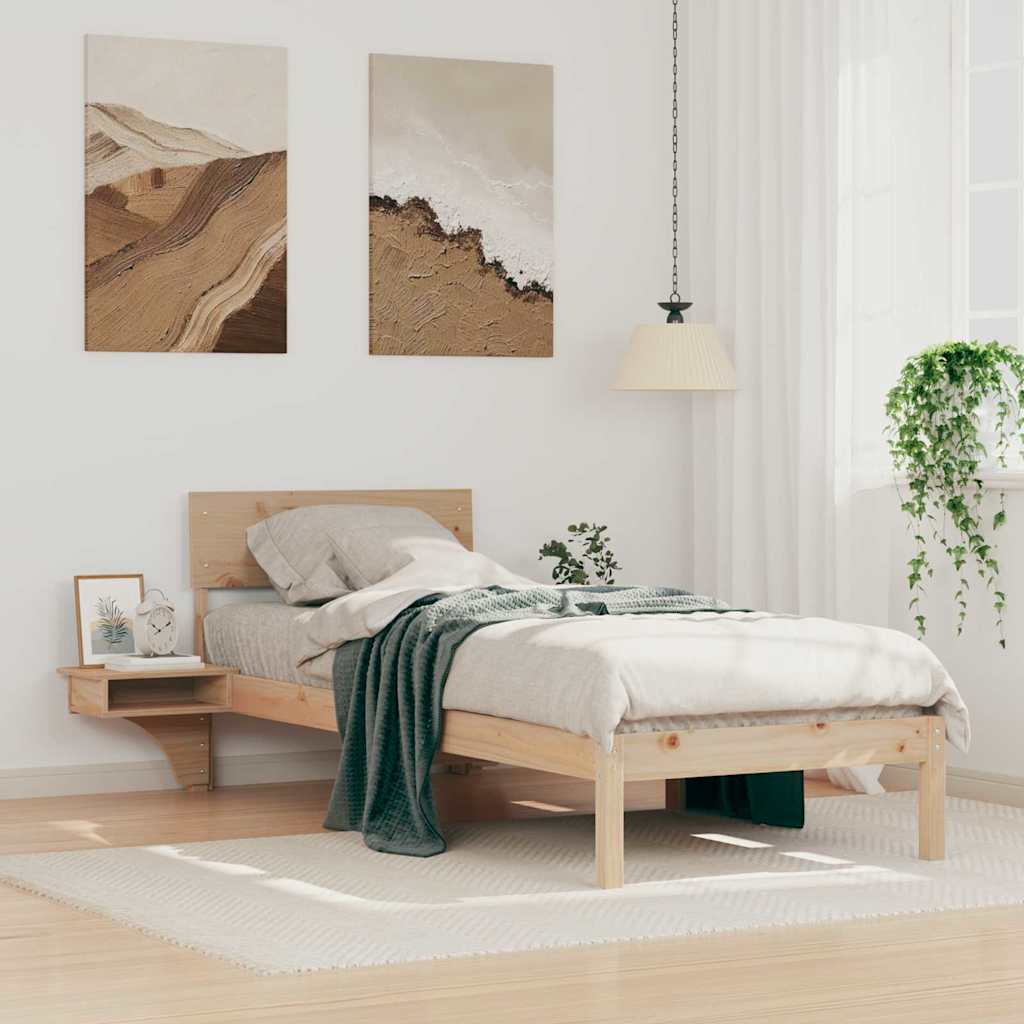 Struttura del letto Marrone 75 x 190 cm Pino massello