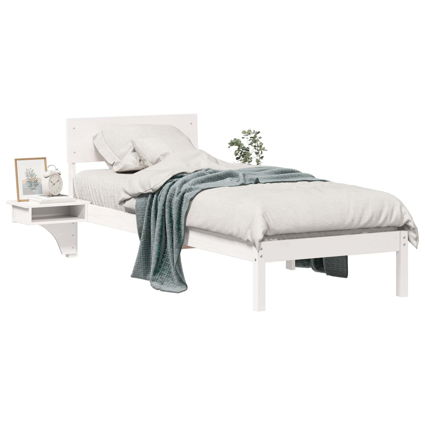 Struttura del letto Bianco 75 x 190 cm Pino massello