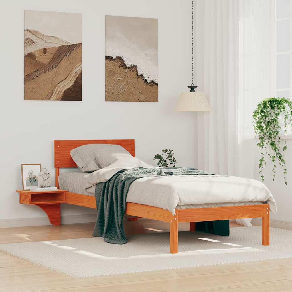 Struttura del letto Marrone cerato 75 x 190 cm Pino massello