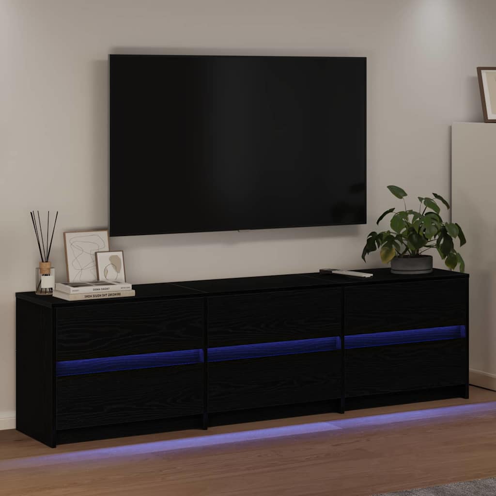 UnitÃ  TV 2 pcs Rovere Nero 180 x 34 x 50 cm Legno multistrato
