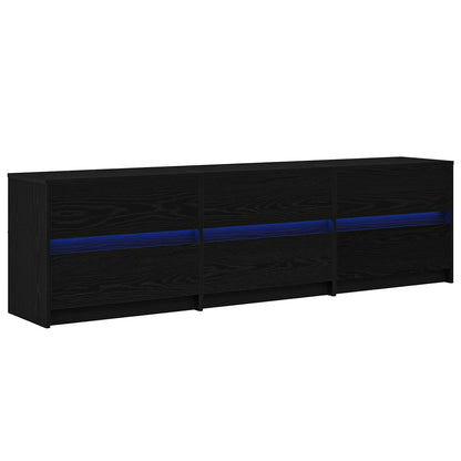 UnitÃ  TV 2 pcs Rovere Nero 180 x 34 x 50 cm Legno multistrato