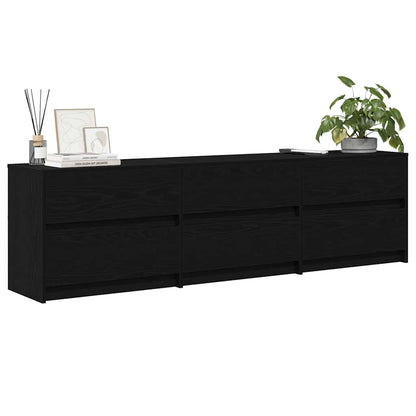 UnitÃ  TV 2 pcs Rovere Nero 180 x 34 x 50 cm Legno multistrato