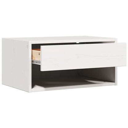 Comodino Bianco 50 x 32,5 x 24 cm Legno di pino massello