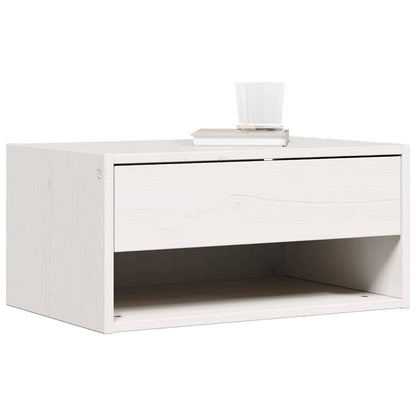 Comodino Bianco 50 x 32,5 x 24 cm Legno di pino massello