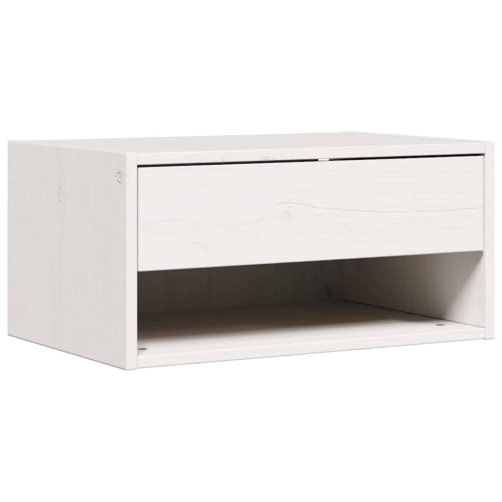 Comodino 2 pcs Bianco 50 x 32,5 x 24 cm Legno di pino massello