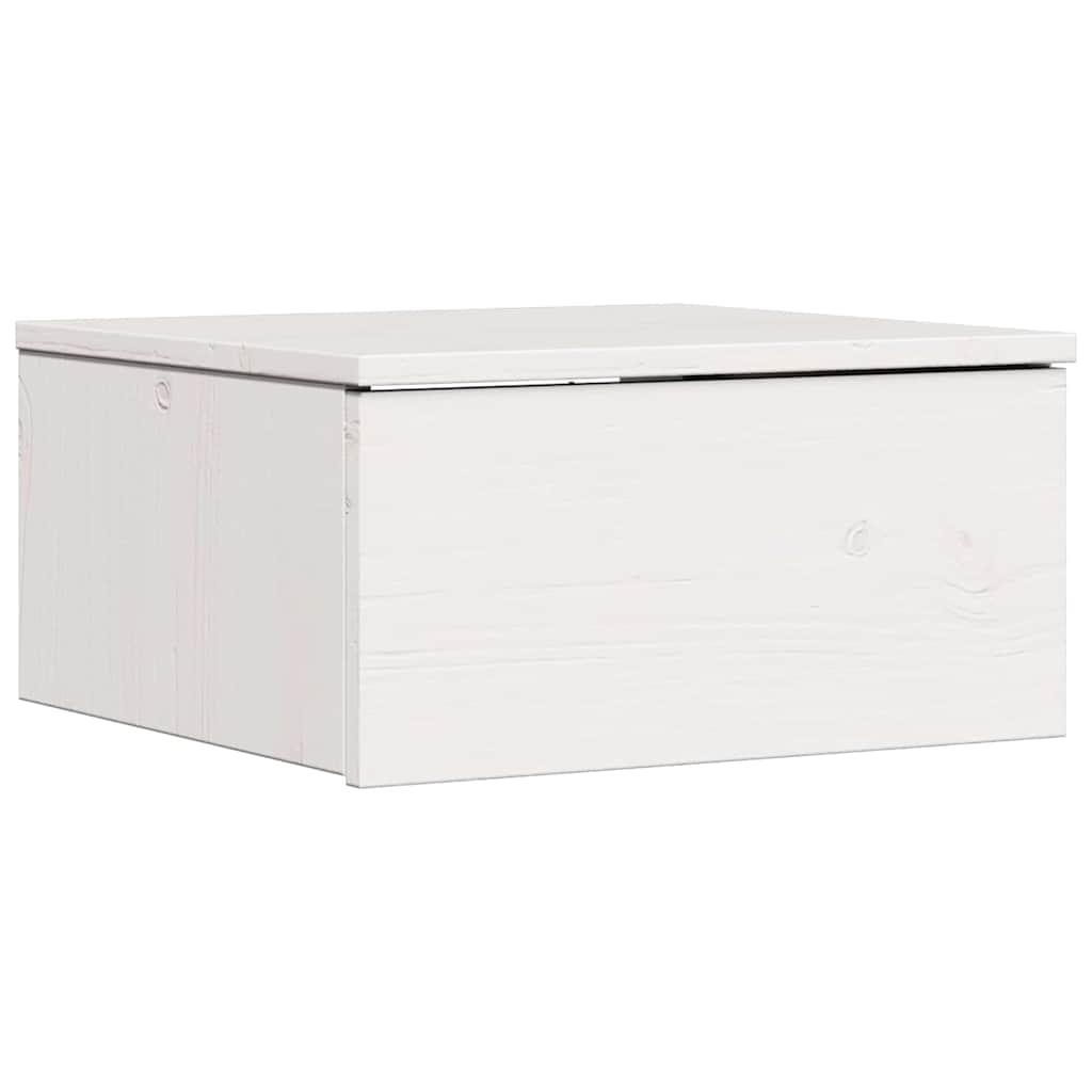 Comodino Bianco 37 x 35 x 18,5 cm Legno di pino massello