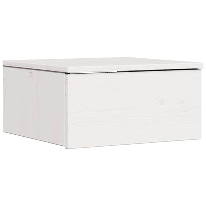 Comodino Bianco 37 x 35 x 18,5 cm Legno di pino massello