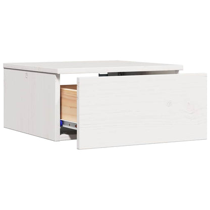 Comodino Bianco 37 x 35 x 18,5 cm Legno di pino massello
