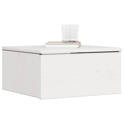 Comodino Bianco 37 x 35 x 18,5 cm Legno di pino massello