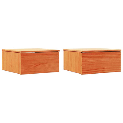 Comodino con cassetto 2 pcs Marrone cerato 37 x 35 x 18,5 cm