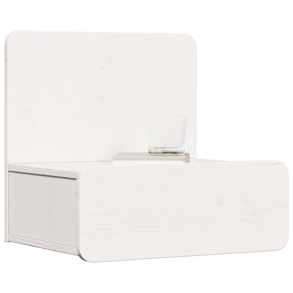 Comodino 2 pcs Bianco 44 x 32,5 x 40 cm Legno di pino massello