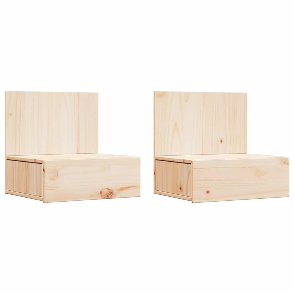Comodino 2 pcs Marrone 42 x 32,5 x 40 cm Legno di pino massello