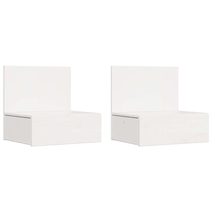 Comodino 2 pcs Bianco 42 x 32,5 x 40 cm Legno di pino massello