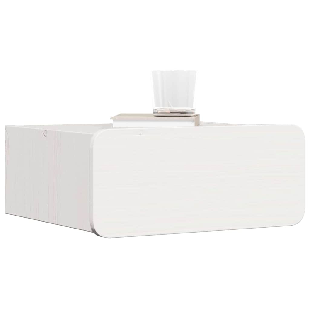 Comodino Bianco 39 x 34 x 16,5 cm Legno di pino massello