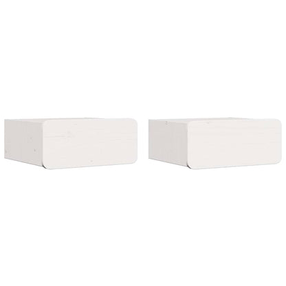 Comodino 2 pcs Bianco 39 x 34 x 16,5 cm Legno di pino massello