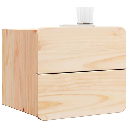 Comodino 2 pcs Naturale 39 x 34 x 33 cm Legno di pino massello