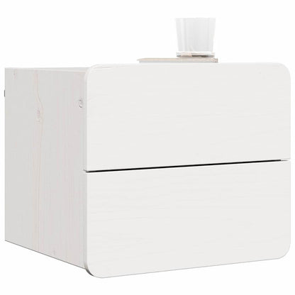 Comodino 2 pcs Bianco 39 x 34 x 33 cm Legno di pino massello